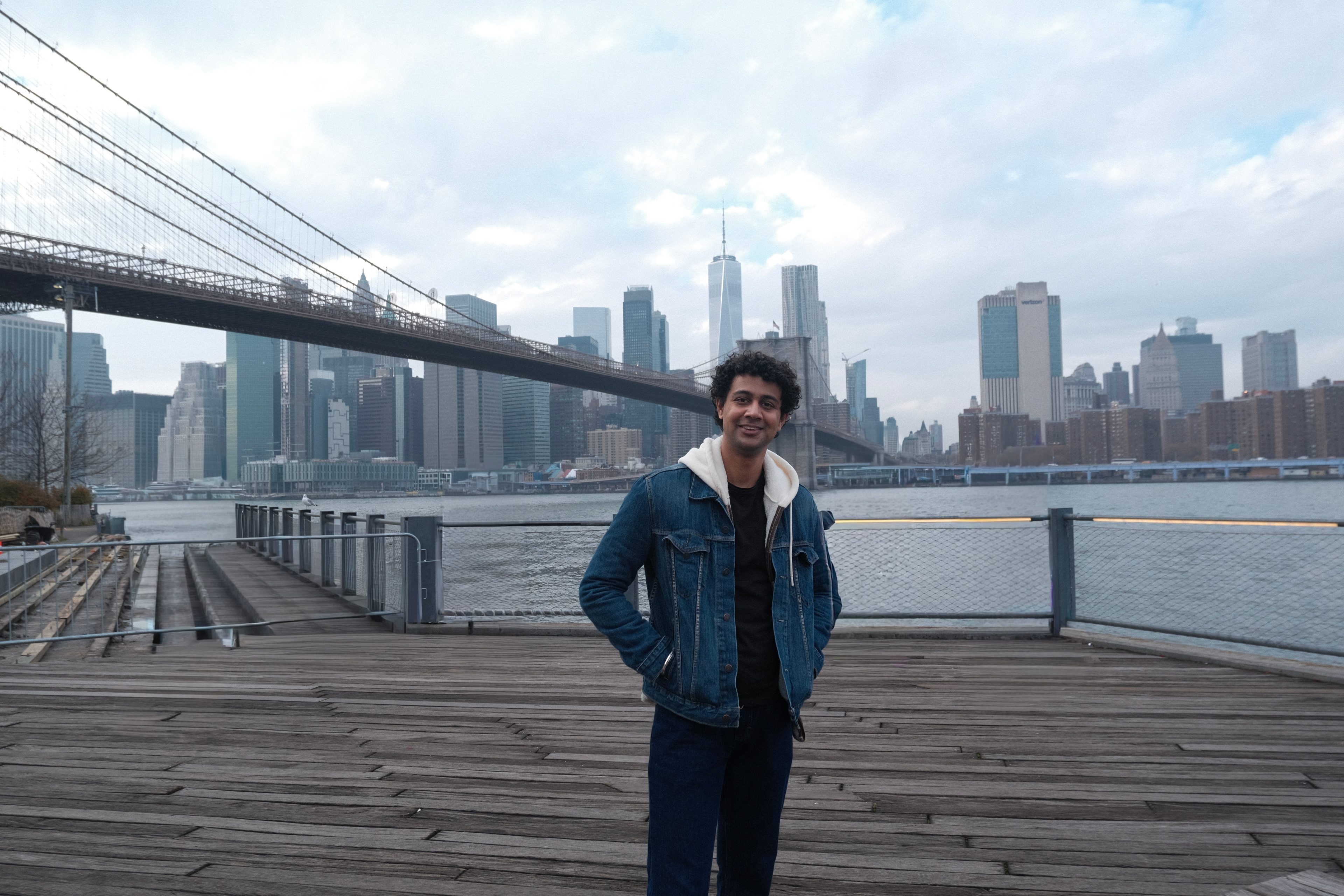 standing portrait by brooklyn waterfront