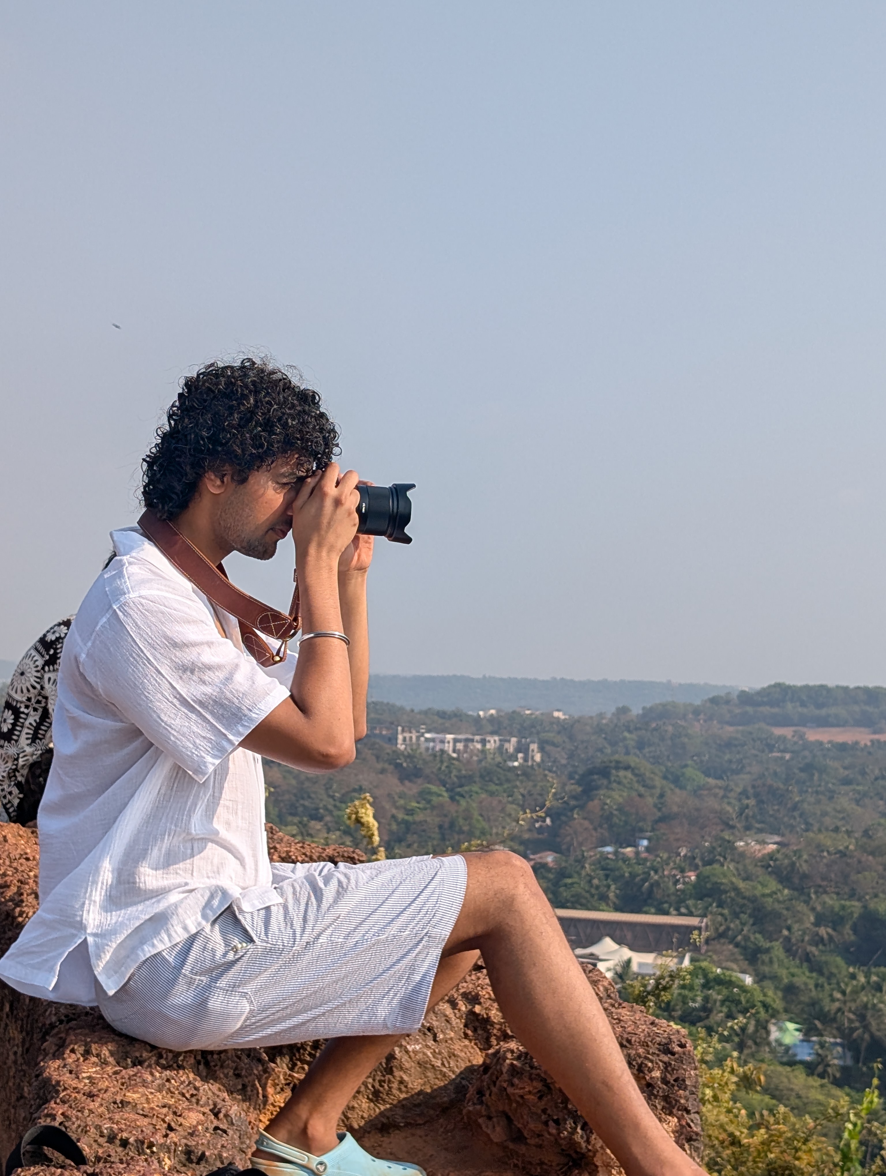 using camera on a cliffside